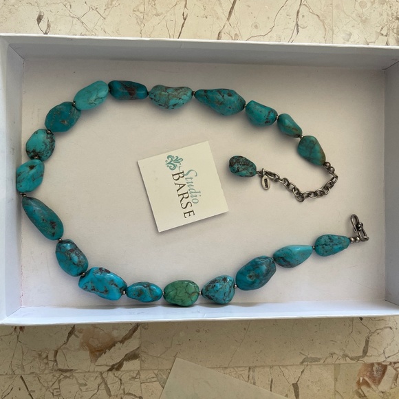 Genuine Turquoise Large Stones  Necklace NICE! - Picture 4 of 7